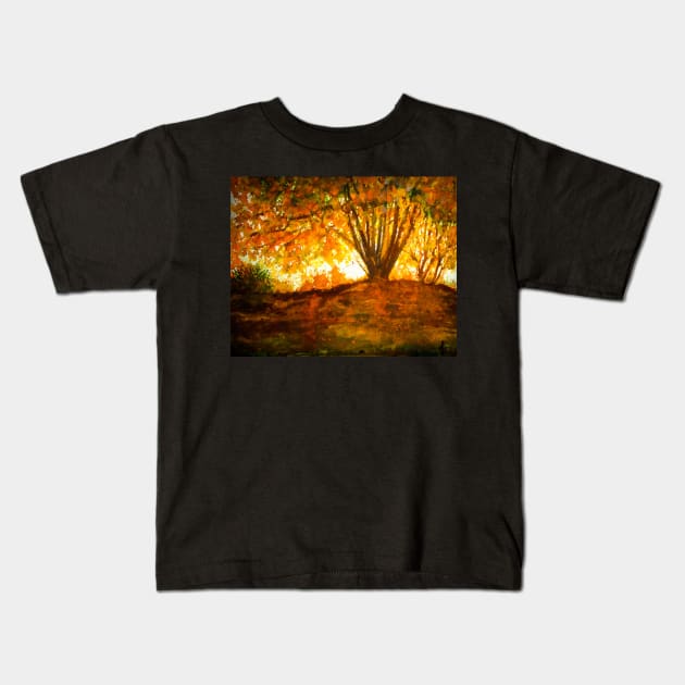 Fantasy Autumn tree Kids T-Shirt by redwitchart